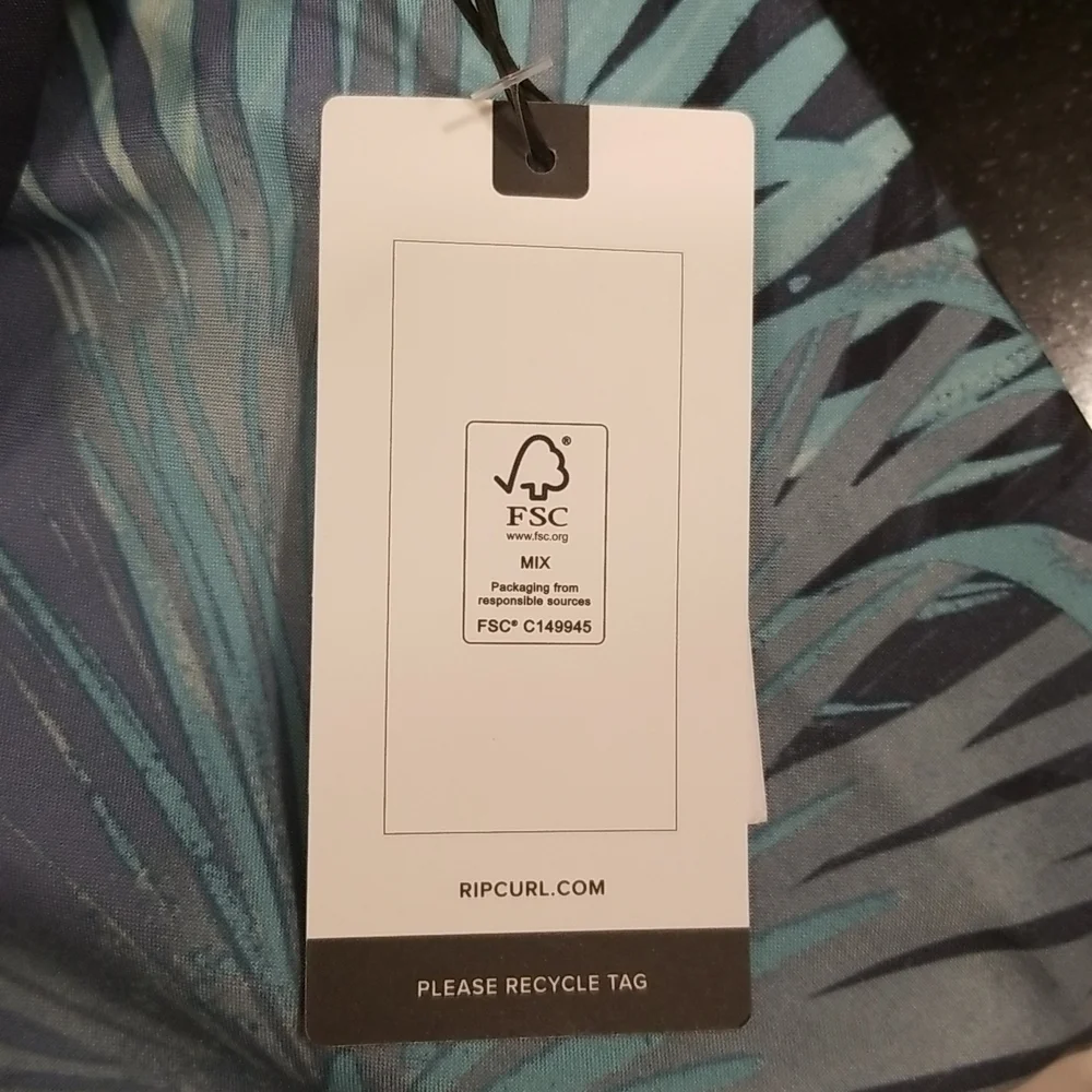 RIP CURL Sunrise NL Boardshorts ~ Navy Teal Palm Leaf Print 30 NWT